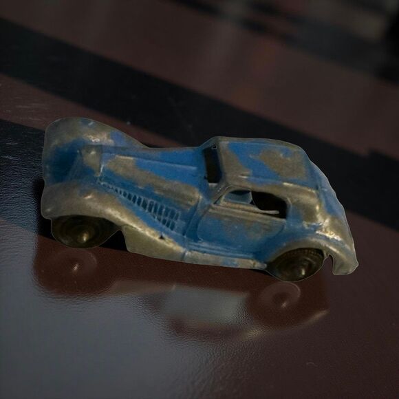 Vintage 1960 Tootsie-Toy 1939 Blue Mercedes Benz Coupe Diecast Car - Picture 6 of 10